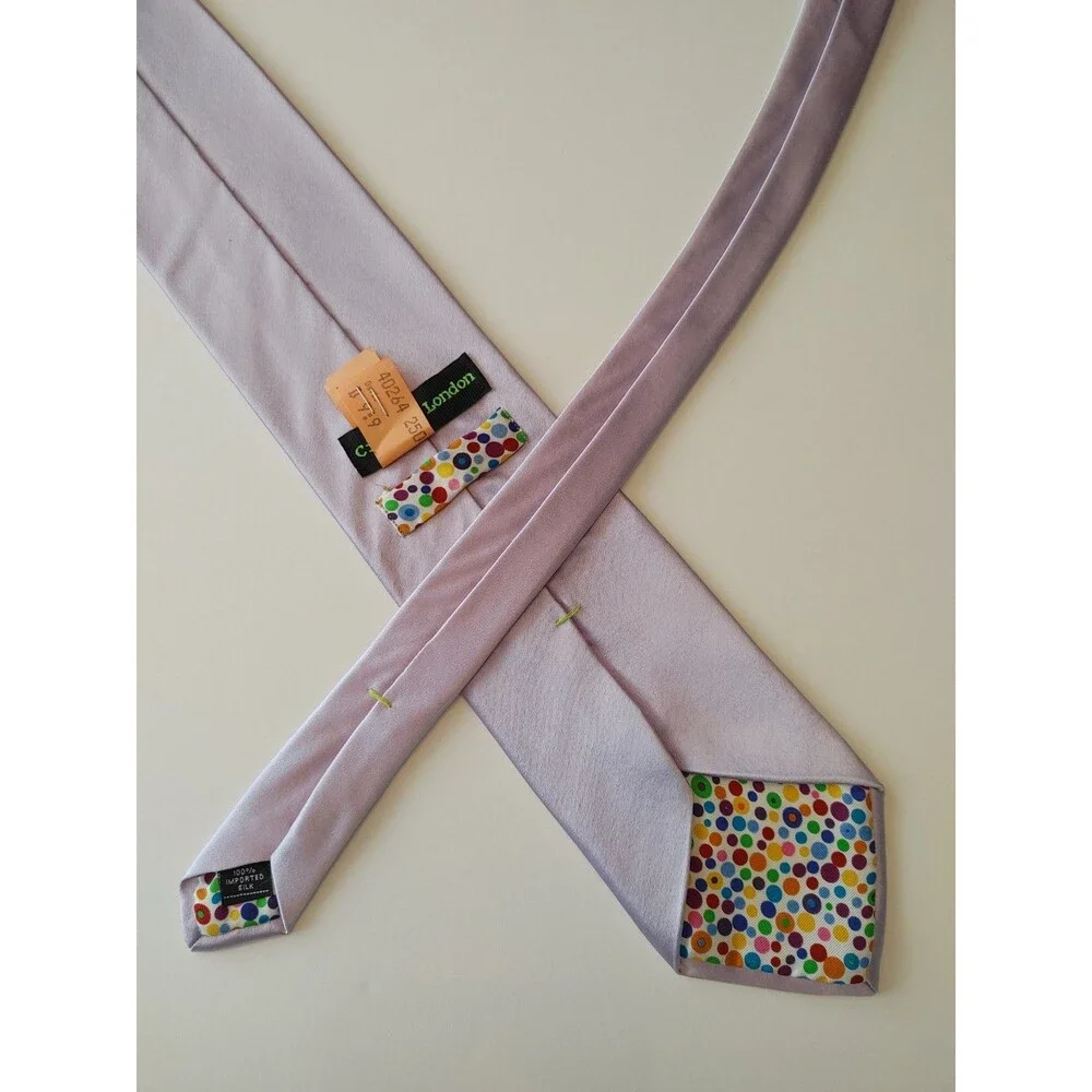 City Of London Men's Lavender Silk Satin Tie 3 3/4